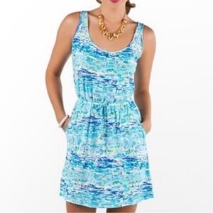 Lilly Pulitzer Womens Dress Size XS Blue Sleeveless High Tide Cori Beach